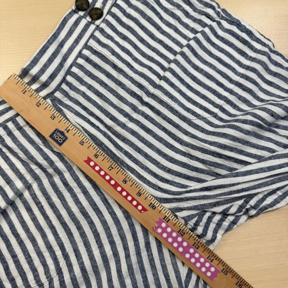 Ellen Tracy Linen Blend Stripes Wide Leg Pull On Pants Women Large Beach Coastal - Picture 8 of 10